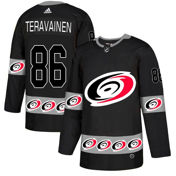 Men Carolina Hurricanes #86 Teravainen Black Adidas Fashion NHL Jersey